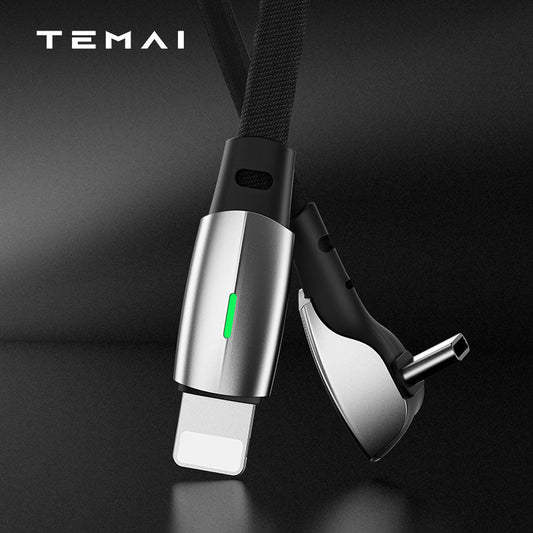 Temai USB-C til Lightning vinklet ladekabel