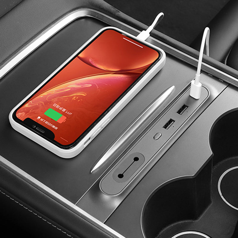 USB Hub m/ 3 USB og kabelhåndtering for Model 3 2021-2023/Model Y 2021-2024