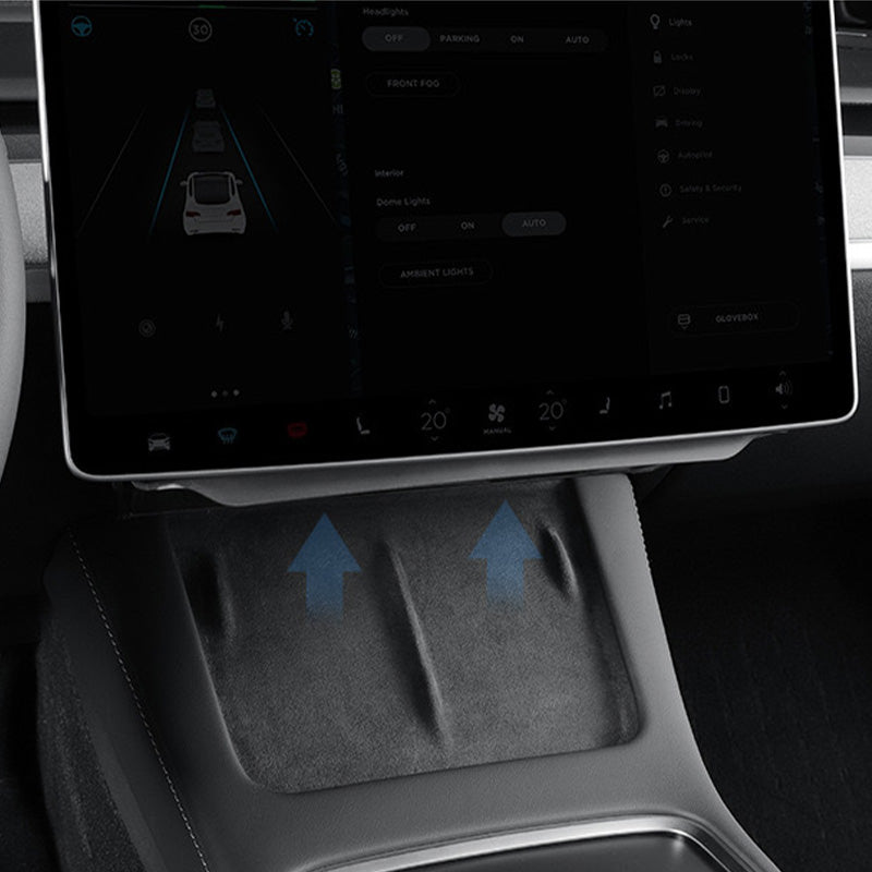 Skjult oppbevaring under skjerm for Model 3 2020-2023/Model Y 2021-2024