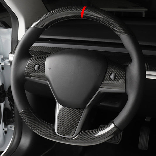Ekte karbonfiber - Deksler til ratt for Model 3 2020-2023/Model Y 2021-2024