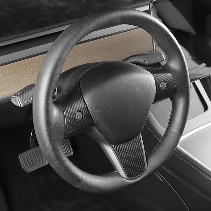 Ekte karbonfiber - Deksler til ratt for Model 3 2020-2023/Model Y 2021-2024